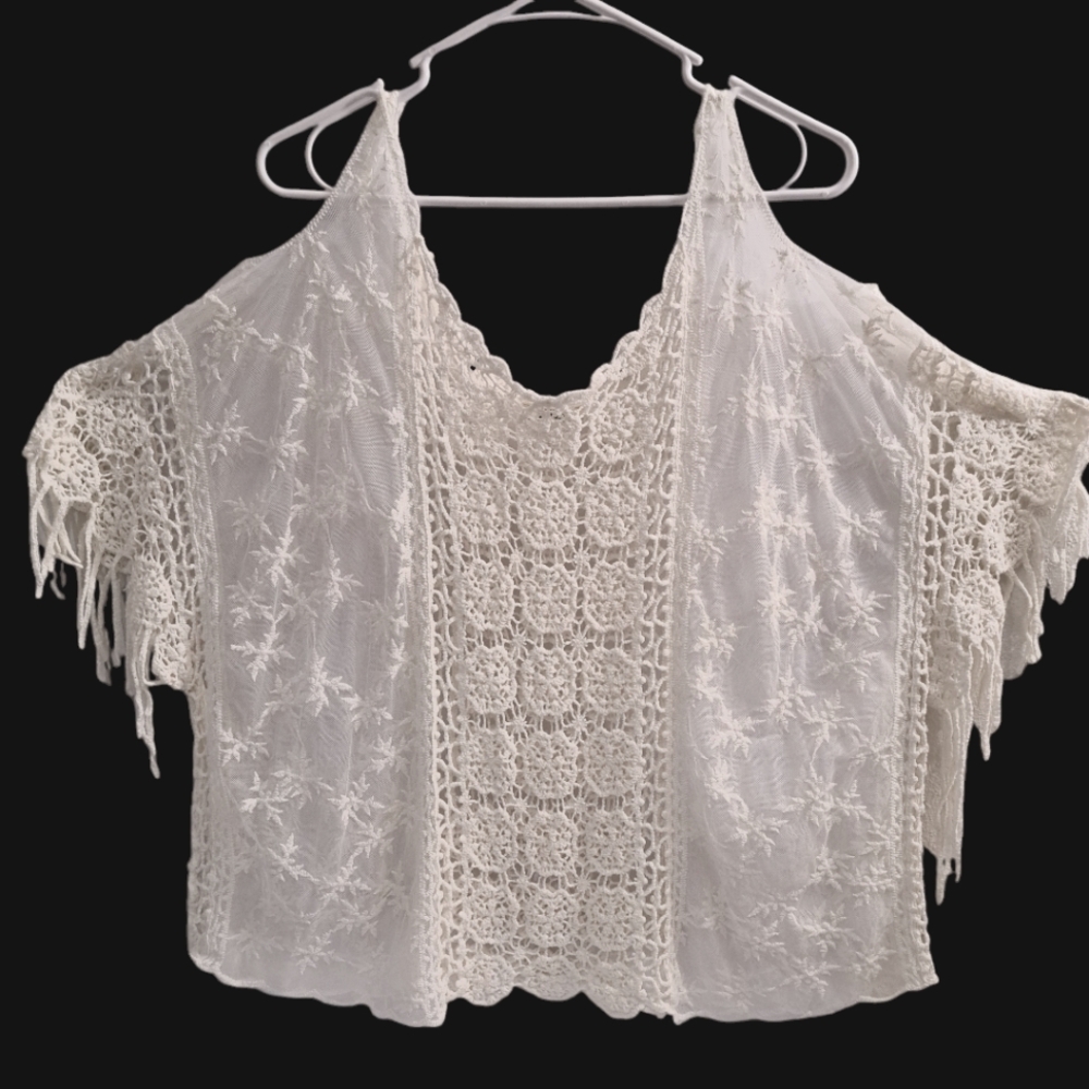 MUDD Lace and Crochet Top One Size